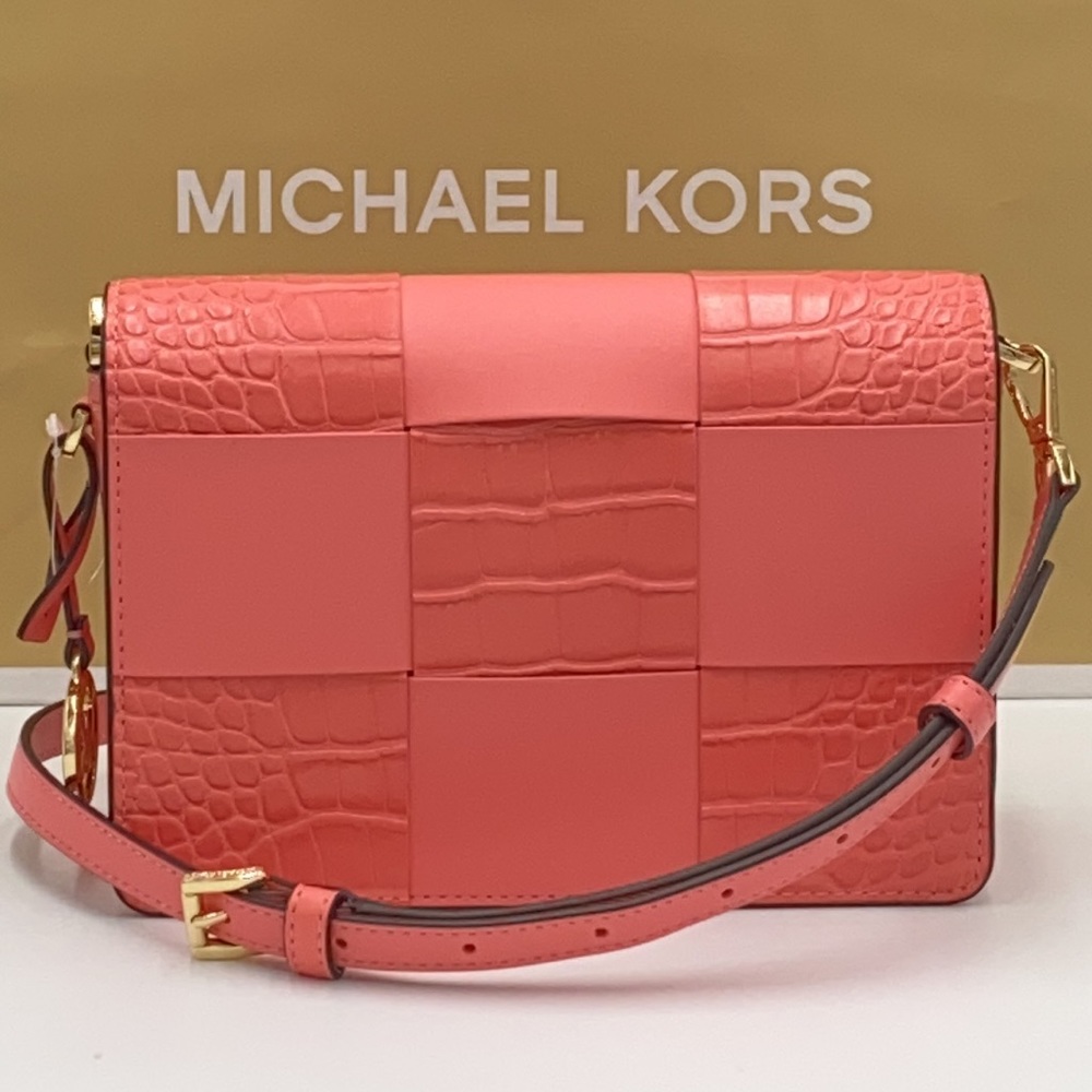 MICHAEL KORS MERCER SMALL CLUTCH XBODY GRAPEFRUIT - Picture 8 of 16